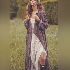 Free People Edie Plaid Maxi Dress